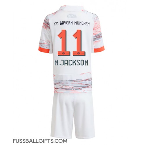 Bayern Munich Nicolas Jackson #11 Fußballbekleidung Auswärtstrikot Kinder 2025-26 Kurzarm (+ kurze hosen)